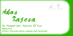 akos kajcsa business card